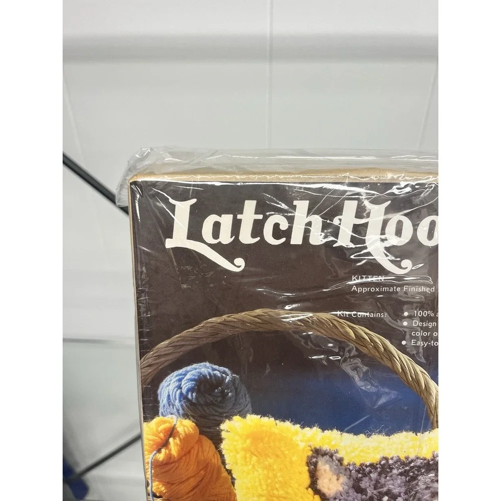 Vintage 1982 Kitten Latch Hook Kit Sew Simple 12 x 12 in New In Box Unopened